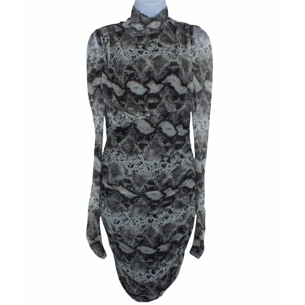 UTOWN U.S.A Women's Size Medium Rusched Animal Print Dress - Picture 2 of 10